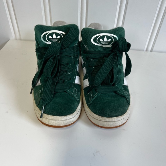 Adidas Campus Forest Green Sneakers with White Stripes size 5.5/ 7 woman's - Picture 2 of 7